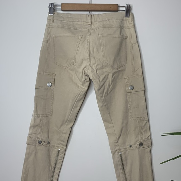 Blank NYC | Khaki Tan Skinny Cargo Zipper 6 Pocket Jeans Pants 26 - Picture 9 of 17